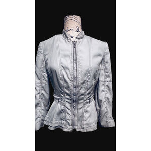White House Black Market Utility Jacket with Cinch waist and Silver Detailing